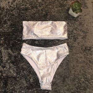 Metallic crocodile bikini